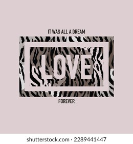 leopard wildlife heart love text tee black and white animal pattern design graphic art vector illustration