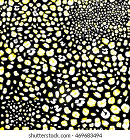 leopard yellow and black skin seamless pattern small