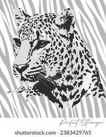 diseño detallado de leopardo y cebra vectores de slogan salvaje para camisetas de mujeres