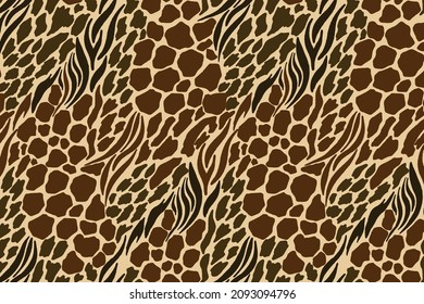 Leopard and zebra pattern design, illustration background. Textile print pattern. Painting abstract pattern.
