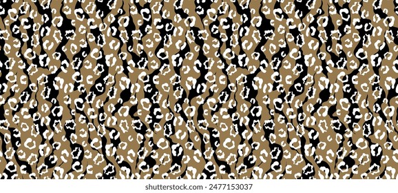 Leopard and zebra pattern design, illustration background, brown leopard and zebra design pattern. Textile print pattern.