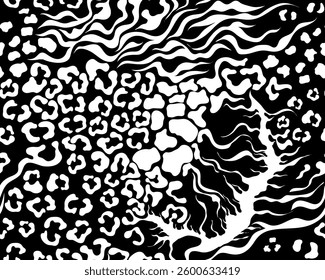 Leopard and zebra pattern design. Textile print pattern