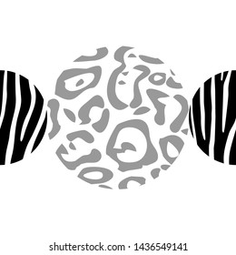 Leopard and Zebra spots. Polka dots seamless pattern. Mosaic of ethnic figures. Patterned texture. Geometric background. Can be used for wallpaper, textile, invitation card, wrapping, web.