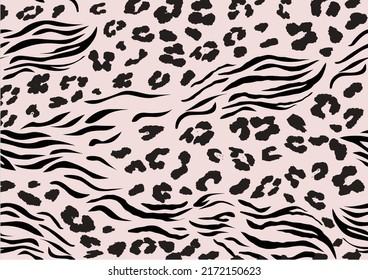 leopard zebra vector hand drawn seamless repeating