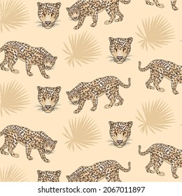 leopards and leafs pattern icons