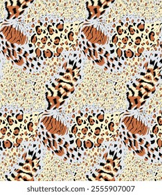 Leopards repeat pattern design vector illustartion print wallpaper