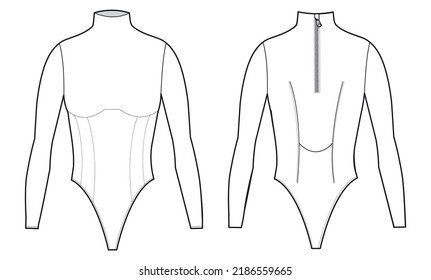 Leotard Flat Sketch Vector Illustration Front Stock Vector (Royalty ...