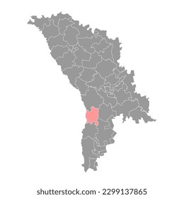 Leova district map, province of Moldova. Vector illustration.