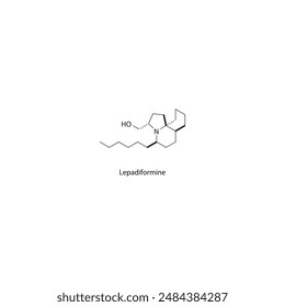 Lepadiformine skeletal structure diagram.marine toxin compound molecule scientific illustration.