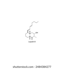 Lepadin B skeletal structure diagram.marine toxin compound molecule scientific illustration.