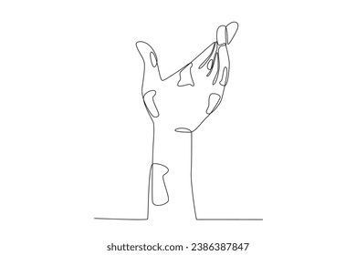 A leper's skin has lesions. World Leprosy Day one-line drawing