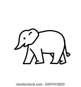 lephant vector flat line icon
