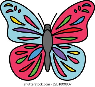 Lepidoptera Vector Icon Design, Autumn or Fall activities Symbol, Dry weather Sign, Temperate climates Elements Stock illustration, Purple Butterfly Concept