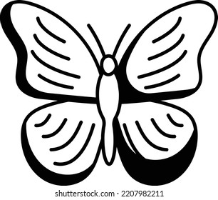 Diseño de iconos vectoriales de Lepidoptera, símbolo de actividades de otoño o otoño, signo del tiempo caducifolio, época de cosecha Elementos Ilustración, Concepto de mariposa púrpura