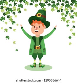 leprechau with clovers