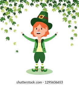 leprechau with clovers