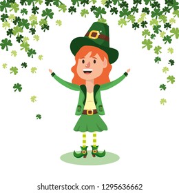 leprechau with clovers