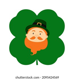 Leprechaun avatar. St. Patrick's Day symbol. Vector illustration.