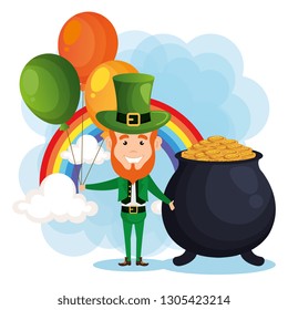 leprechaun with balloons helium saint patrick character