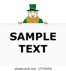 leprechaun with banner