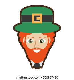 leprechaun beard hat st patricks vector illustration eps 10