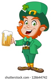 Leprechaun con cerveza