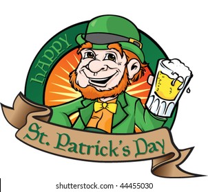 Leprechaun with beer.