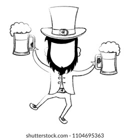 leprechaun with beer avatar character icon