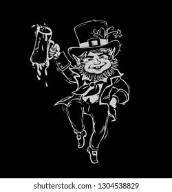 Leprechaun, Beer mug, St Patrick's Day, Black board