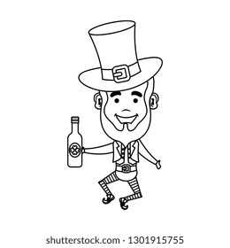leprechaun with beer saint patrick character