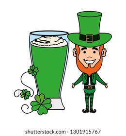 leprechaun with beer saint patrick character