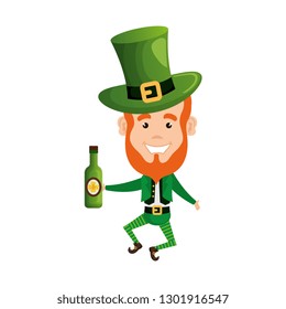 leprechaun with beer saint patrick character