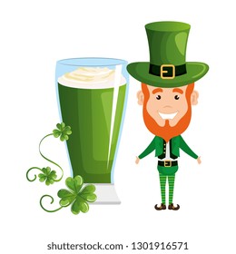 leprechaun with beer saint patrick character