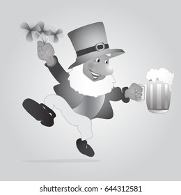 Leprechaun black-and-white image