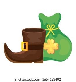 leprechaun arranque con dinero saco aislado icono ilustración vectícono designícono