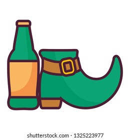 leprechaun boot with bottle beer