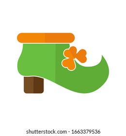 Leprechaun boot flat icon vector illustration. Leprechaun boot icon design isolated on white background. St. Patricks Day vector illustration. St. Patrick's Day vector icon trendy flat symbol.