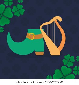 leprechaun boot with harp