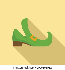 Leprechaun boot icon flat vector. Gold irish boot. Ireland leprechaun