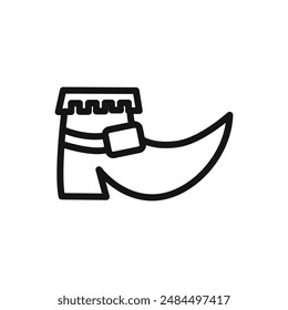 Leprechaun boot icon linear vector graphics sign