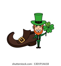 leprechaun with boot saint patrick character
