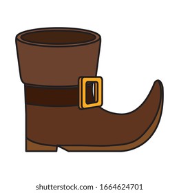 leprechaun boot tradicional icono aislado ilustración vectorial designicono