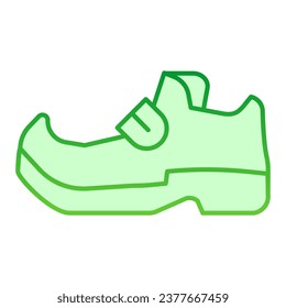 Leprechaun boots gradient line icon. Shoes with tapered socks symbol, outline style pictogram on white background. Saint Patrick day signs for mobile concept and web design. Vector graphics