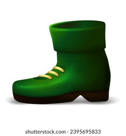 Leprechaun boots, to st. patrick's day event element with 3D green color