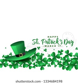 leprechaun cap with clover leaves background