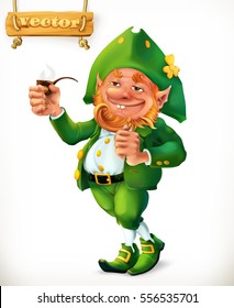 Leprechaun cartoon character. Feast of Saint Patrick 3d vector icon