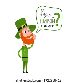 Leprechaun cartoon character. Happy Saint Patricks day. Illustration of Leprechaun. Stock vector