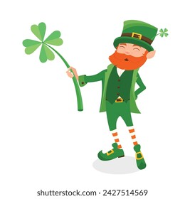 Leprechaun cartoon character St. Patrick's day vector graphic 