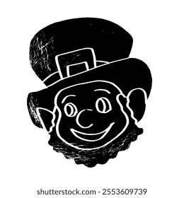 Leprechaun cartoon with hat, vector illustration. Patrick Day