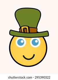 Leprechaun - Cartoon Smiley Vector Face